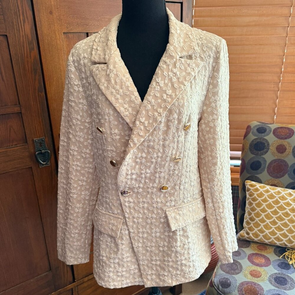 Women's Long Sleeve Double Button Blazer